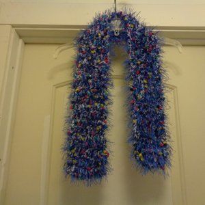 BOHO FLUFFY RAGS PURPLE & COLORS KNIT SCARF